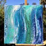 Original art for sale at UGallery.com | Falling Water by Alicia Dunn | $700 | acrylic painting | 24' h x 24' w | thumbnail 3