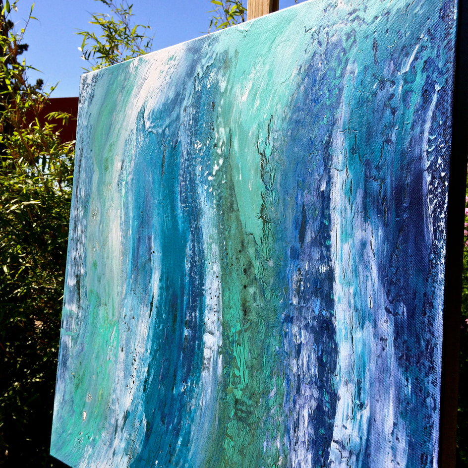 Falling Water by Alicia Dunn |  Side View of Artwork 