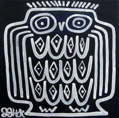 Owl on Dark Blue by Jessica JH Roller | Artwork Main Image