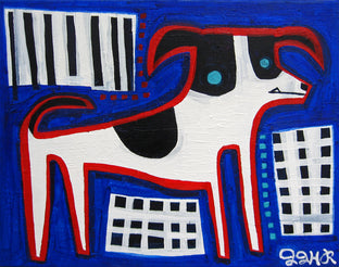 Original art for sale at UGallery.com | Puppy in the Rain by Jessica JH Roller | $350 | acrylic painting | 12' h x 16' w | photo 1