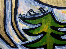 Original art for sale at UGallery.com | Coyote in the Woods by Jessica JH Roller | $400 | acrylic painting | 12' h x 16' w | thumbnail 4