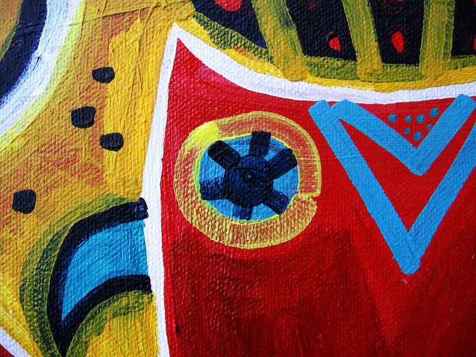 Horned Owl by Jessica JH Roller |   Closeup View of Artwork 