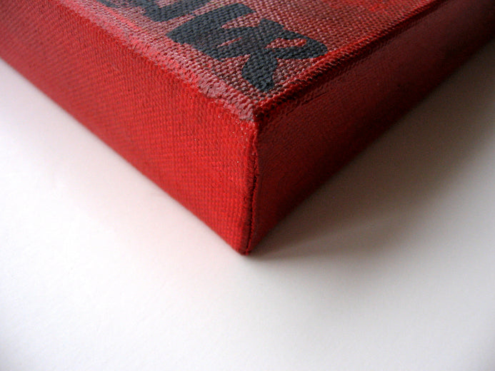 Red Fox on Red by Jessica JH Roller |  Side View of Artwork 