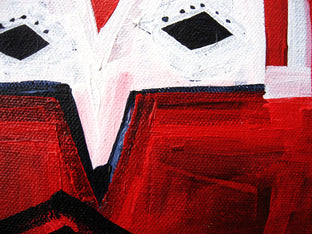 Original art for sale at UGallery.com | Red Fox on Red by Jessica JH Roller | $475 | acrylic painting | 16' h x 20' w | photo 4