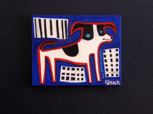 Original art for sale at UGallery.com | Puppy in the Rain by Jessica JH Roller | $350 | acrylic painting | 12' h x 16' w | photo 2