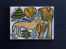 Original art for sale at UGallery.com | Coyote in the Woods by Jessica JH Roller | $400 | acrylic painting | 12' h x 16' w | thumbnail 2