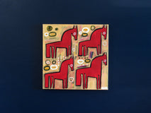 Original art for sale at UGallery.com | Four Horses by Jessica JH Roller | $575 | acrylic painting | 18' h x 18' w | thumbnail 3