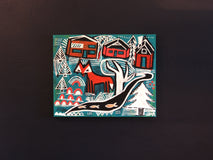 Original art for sale at UGallery.com | Fox in the Neighborhood by Jessica JH Roller | $675 | acrylic painting | 16' h x 20' w | thumbnail 3