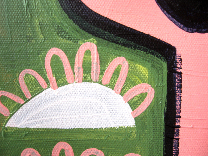 Pink Pug by Jessica JH Roller |   Closeup View of Artwork 