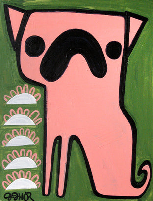 Original art for sale at UGallery.com | Pink Pug by Jessica JH Roller | $500 | acrylic painting | 18' h x 14' w | photo 1