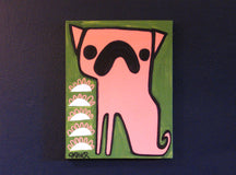 Original art for sale at UGallery.com | Pink Pug by Jessica JH Roller | $500 | acrylic painting | 18' h x 14' w | thumbnail 3