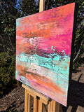 Original art for sale at UGallery.com | Sundown at Sea by Alicia Dunn | $750 | acrylic painting | 24' h x 24' w | thumbnail 2