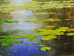 Original art for sale at UGallery.com | Cobalt Pond by Vahe Yeremyan | $2,400 | oil painting | 27' h x 56' w | thumbnail 2