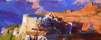 Original art for sale at UGallery.com | Canyon Shadows by Vahe Yeremyan | $1,325 | oil painting | 24' h x 36' w | thumbnail 4