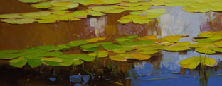 Original art for sale at UGallery.com | Morning Sunlight on Fall Lily Pond by Vahe Yeremyan | $575 | oil painting | 8' h x 30' w | photo 4