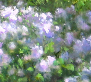 Into the Woods with Asters by Suzanne Massion |   Closeup View of Artwork 