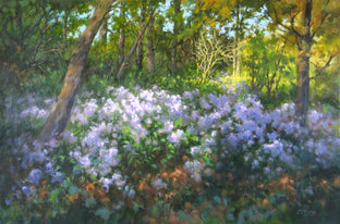 Original art for sale at UGallery.com | Into the Woods with Asters by Suzanne Massion | $1,225 | oil painting | 24' h x 36' w | photo 1