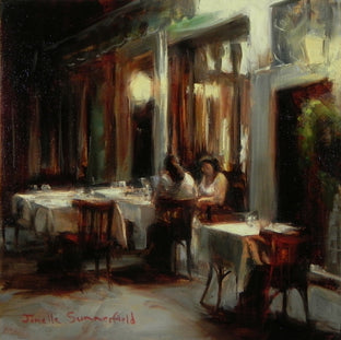 Original art for sale at UGallery.com | Late Dinner at the Pizzeria by Jonelle Summerfield | $450 | oil painting | 10' h x 10' w | photo 1