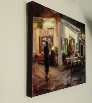 Original art for sale at UGallery.com | Late Dinner at the Pizzeria II by Jonelle Summerfield | $700 | oil painting | 12' h x 16' w | photo 2