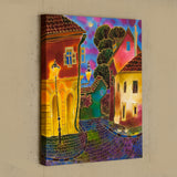 Original art for sale at UGallery.com | Cozy Street, Prague by Yelena Sidorova | $725 | mixed media artwork | 24' h x 20' w | thumbnail 3