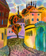 Original art for sale at UGallery.com | Small Street, Prague by Yelena Sidorova | $825 | mixed media artwork | 24' h x 30' w | thumbnail 1