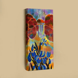 Original art for sale at UGallery.com | Central Park New York, Irises by Yelena Sidorova | $500 | mixed media artwork | 24' h x 12' w | photo 3