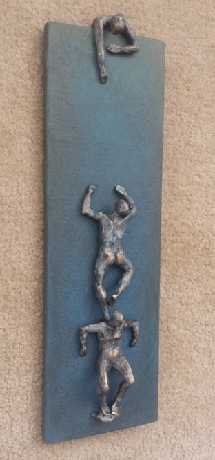 Original art for sale at UGallery.com | U-32 Blue Climbers by Yelitza Diaz | $875 | sculpture | 23' h x 8' w | photo 2