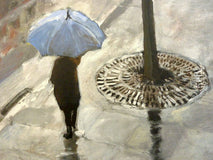 Original art for sale at UGallery.com | Leaving under the Rain by Bertrand Girard | $2,250 | mixed media artwork | 18' h x 23' w | thumbnail 2