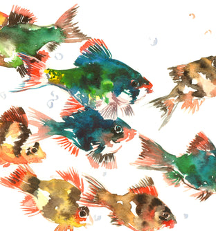 Tiger Barb (Aquarium Fish) by Suren Nersisyan |  Side View of Artwork 