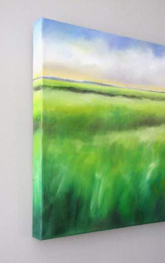 Marsh Grass - Summer by Nancy Hughes Miller |  Side View of Artwork 