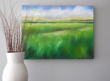 Original art for sale at UGallery.com | Marsh Grass - Summer by Nancy Hughes Miller | $725 | oil painting | 18' h x 24' w | thumbnail 3