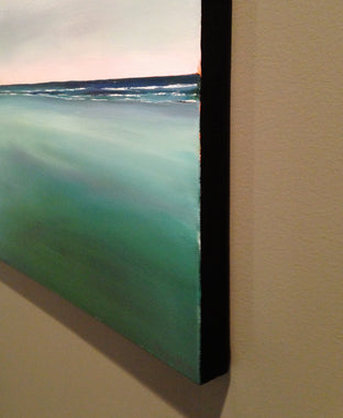Original art for sale at UGallery.com | Morning Light Beach - Teal by Nancy Hughes Miller | $1,675 | oil painting | 30' h x 40' w | photo 2