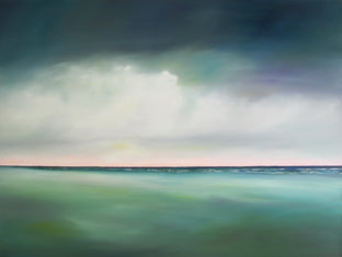 Original art for sale at UGallery.com | Morning Light Beach - Teal by Nancy Hughes Miller | $1,675 | oil painting | 30' h x 40' w | photo 1
