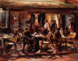 Original art for sale at UGallery.com | Night Cafe in Paris II by Jonelle Summerfield | $500 | oil painting | 11' h x 14' w | photo 1