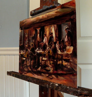 Original art for sale at UGallery.com | Night Cafe in Paris II by Jonelle Summerfield | $500 | oil painting | 11' h x 14' w | photo 2