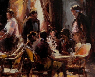 Original art for sale at UGallery.com | Night Cafe in Paris II by Jonelle Summerfield | $500 | oil painting | 11' h x 14' w | photo 3