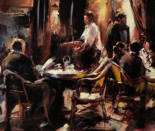 Original art for sale at UGallery.com | Night Cafe in Paris II by Jonelle Summerfield | $500 | oil painting | 11' h x 14' w | photo 4