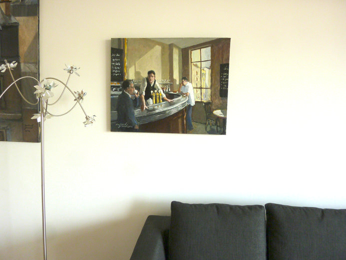 Morning Coffee by Bertrand Girard |   Closeup View of Artwork 