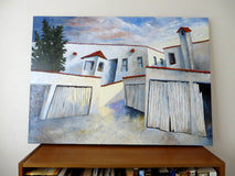 Original art for sale at UGallery.com | One Car Garages by Mitchell Freifeld | $1,075 | oil painting | 29' h x 40' w | thumbnail 3
