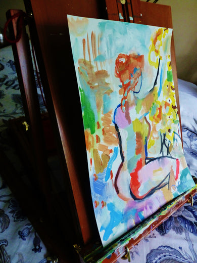 A Hippie in the Garden by Autumn Rose |  Side View of Artwork 