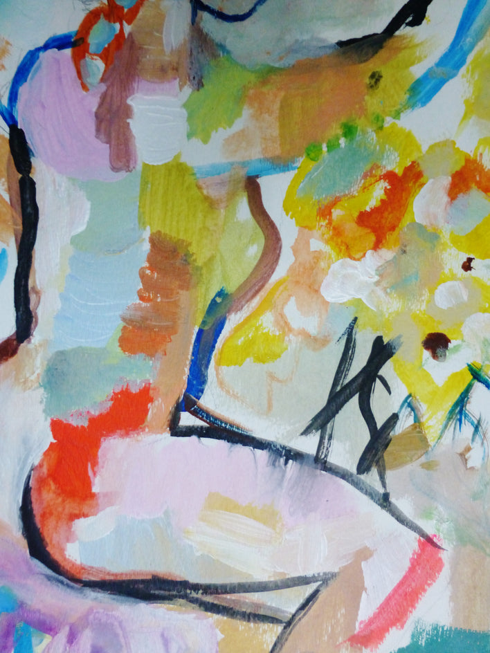 A Hippie in the Garden by Autumn Rose |  Closeup View of Artwork 