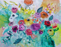 Original art for sale at UGallery.com | Tea Party by Autumn Rose | $1,175 | acrylic painting | 30' h x 40' w | thumbnail 1