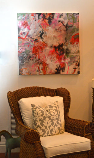 Original art for sale at UGallery.com | Pink Martini by DL Watson | $3,075 | acrylic painting | 36' h x 36' w | photo 3