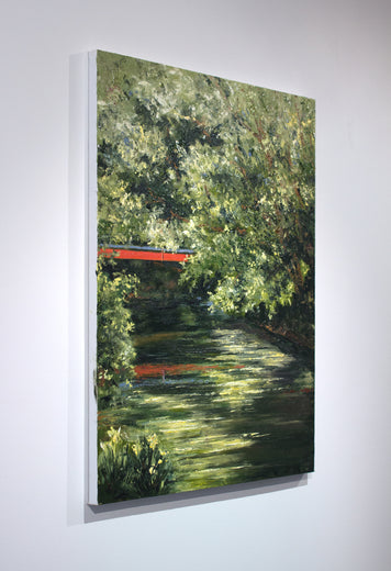 Red Bridge by Jill Poyerd |  Side View of Artwork 