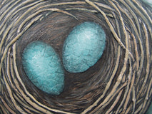 Original art for sale at UGallery.com | Precious Nest by Jennifer Ross | $325 | mixed media artwork | 12' h x 12' w | thumbnail 4