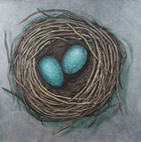 Original art for sale at UGallery.com | Precious Nest by Jennifer Ross | $325 | mixed media artwork | 12' h x 12' w | thumbnail 1