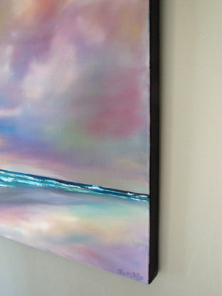 Purple Cloudscape Beach by Nancy Hughes Miller |  Side View of Artwork 