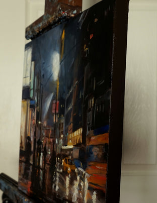 Original art for sale at UGallery.com | Rainy Night in Manhattan by Jonelle Summerfield | $400 | oil painting | 12' h x 12' w | photo 2