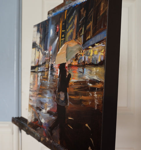 Rainy Night in Manhattan III by Jonelle Summerfield |  Side View of Artwork 
