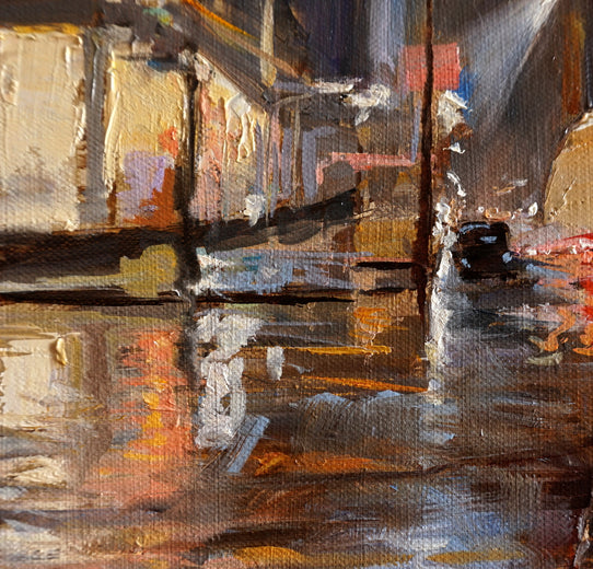 Rainy Night in Manhattan III by Jonelle Summerfield |   Closeup View of Artwork 